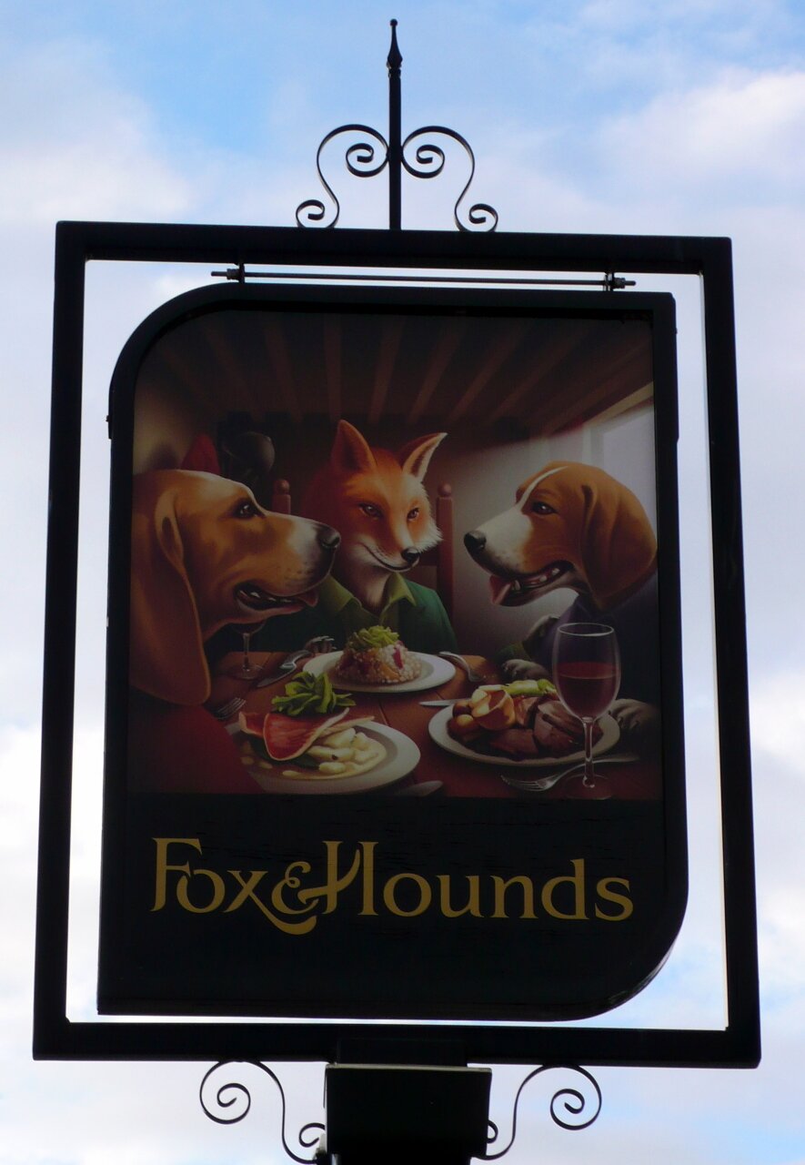The Fox and Hounds pub sign
