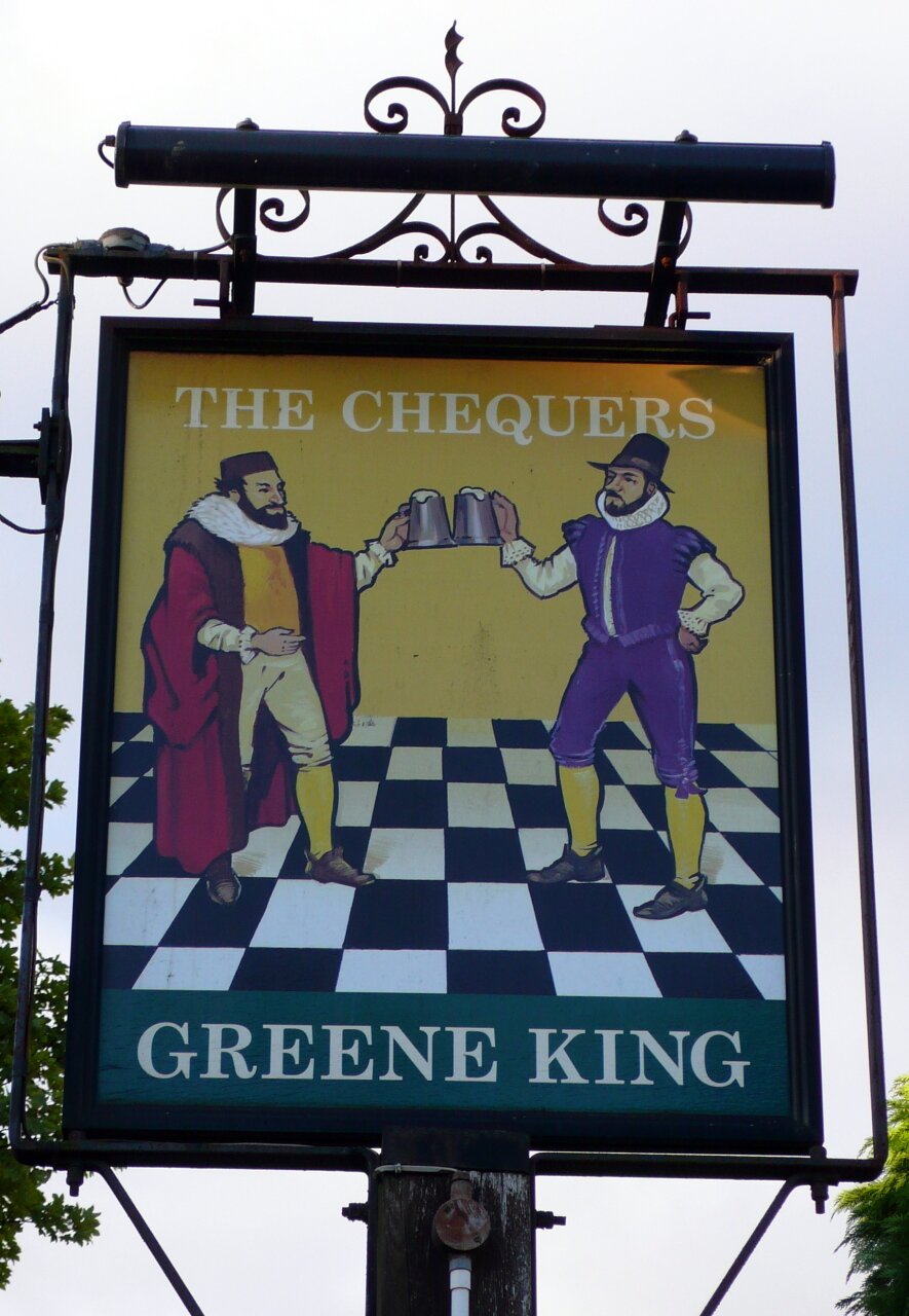 The Chequers pub sign