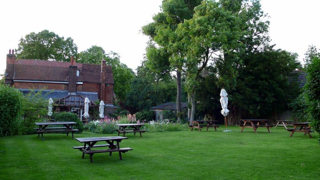 The large beer garden in The Red Lion, Preston